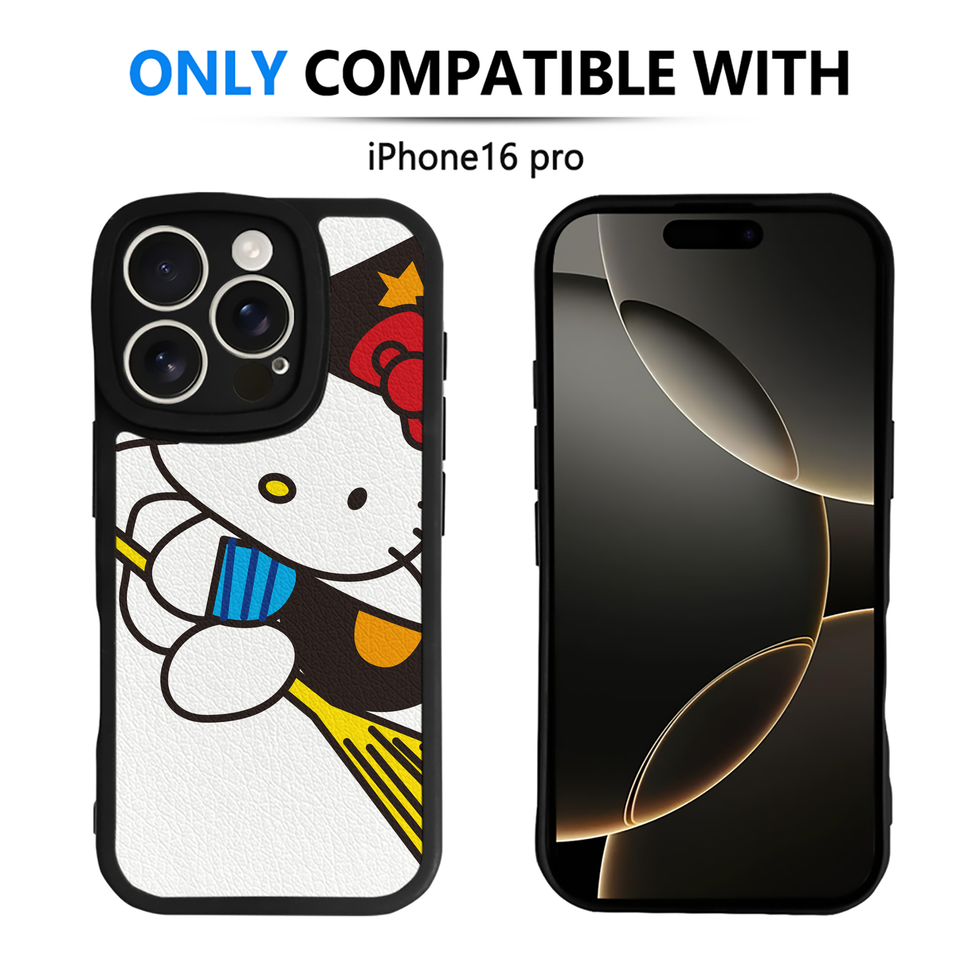 （画像用） Hello Kitty ハローキティ 【iPhone 16シリーズ対応】シリコンスマホケース（レザー調） 材質：シリコン